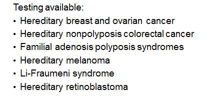 Cancer Genetics Hereditary Breast & Ovarian Cancer Syndromes Hereditary Nonpolyposis Colorectal Cancer Syndrome (HNPCC) Autosomal dominant syndrome accounts for
