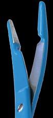 The bipolar clamp-scissors are available in 14 cm and 19 cm versions, both curved