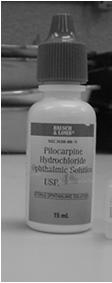 03% 1% Pilocarpine Parasympathomimetic (muscarinic cholinergic agonist) Not
