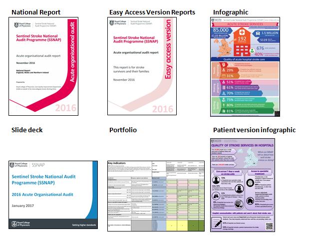 Figure shows the reports available for the acute organisational audit 16.