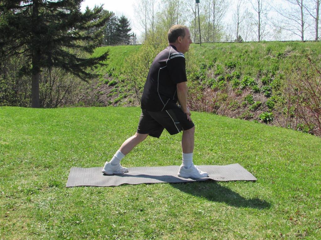 Standing Calf Stretch Body Part: Ankles Target Muscles: Plantar Flexors While standing straight, extend one in front of you as if you were taking a walking stride forward.