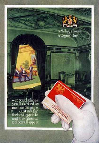 backed by advertising, the introduction of manufactured cigarettes