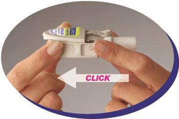 Then push it back until it clicks. This pullpush motion rotates the medicine disk to the next blister. See Figure L. To take your next inhalation, repeat Steps 2 and 3.