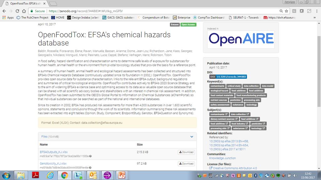Basic Principles in Chemical RA OPENFOODTOX IN KNOWLEDGE JUNCTION Full