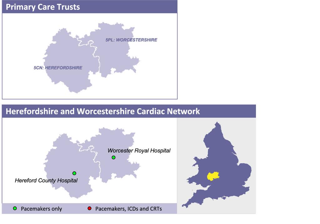 PCTs/LHBs in the Network Code PCT/LHB Population Herefordshire and