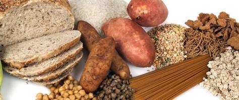 Starchy carbohydrates Whole grains (brown rice, oats, rye, millet, barley, whole wheat, quinoa) Starchy root vegetables (sweet potatoes, squashes, potatoes) Avoid white