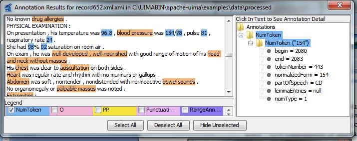 10 Extracting value of Systolic Blood Pressure viewed in UIMA Annotation Viewer Thus the results of annotations are combined to determine the value of Systolic Blood Pressure.
