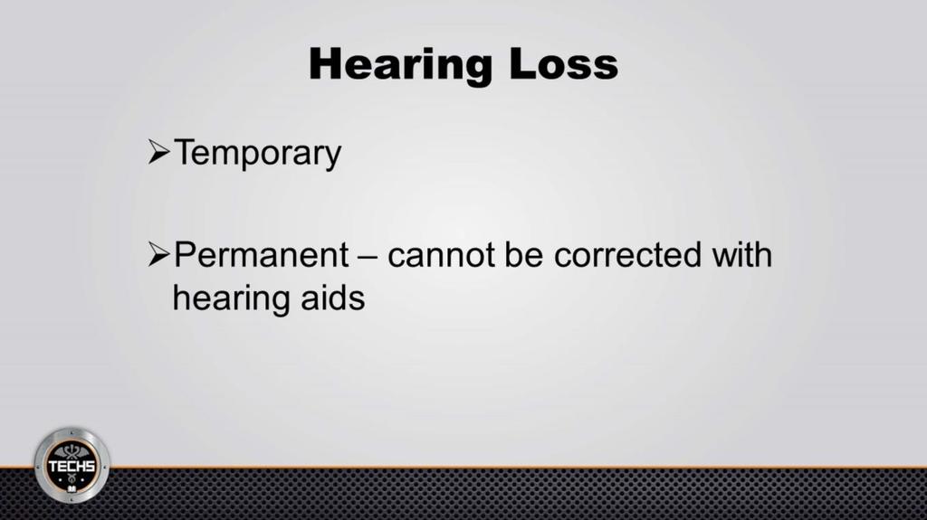 Hearing loss can be temporary or permanent.