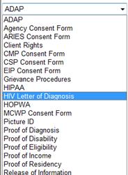 Eligibility Edit Screen Select HIV Letter