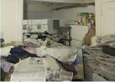 Pathological or compulsive hoarding is a specific type of behaviour characterised by: Acquiring and failing to throw out a large number of