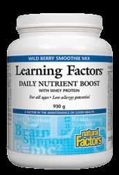 anyone with severe food allergies or intolerances Wild Berry Smoothie Mix with whey protein has a taste kids love 52 97 930 g with pea protein Learning Factors Advanced School-Aid Supports brain