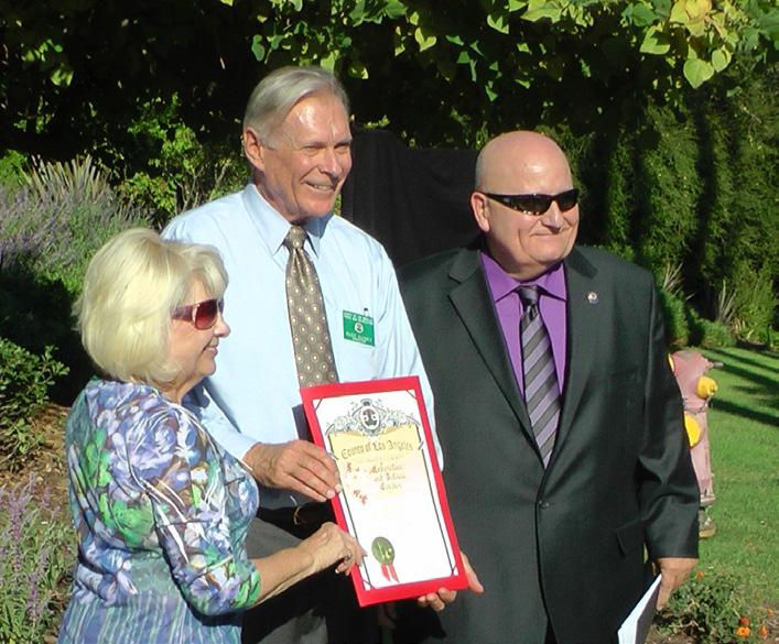 Marker Number Nine now lives at the Los Angeles County Arboretum, and both local and County dignitaries were on hand at the unveiling.