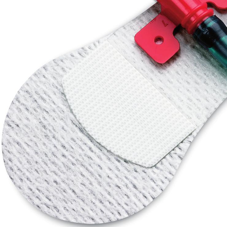 Flexible dressing material moulds to the skin VELCRO closure Simply open and