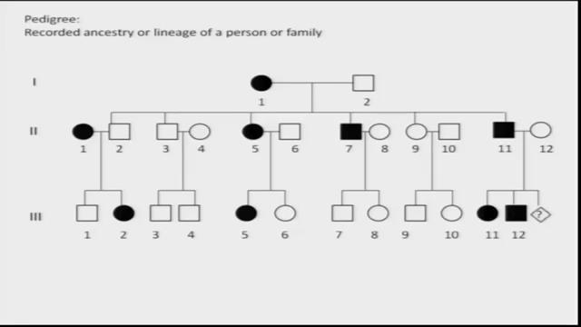 So, why should you spend time in making this kind of you know diagrams; circles and lines and squares and filling them and crossing them and so on? So, this is the way to represent the family.