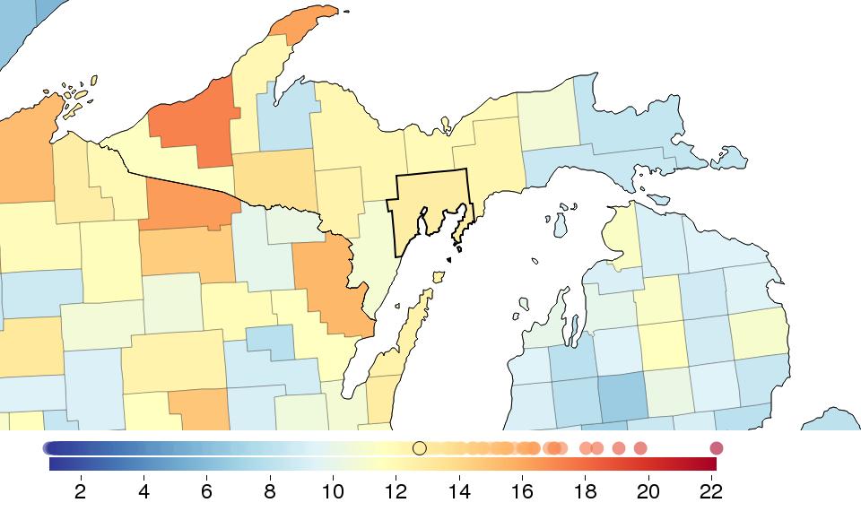 FINDINGS: HEAVY DRINKING Sex Delta County Michigan National National rank % change 2005-2012