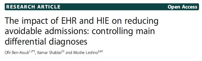 219-231 Rochester, New York Cohort design HIE access associated with 30% lower odds