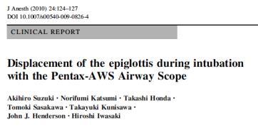 the epiglottis during withdrawal of the device to prevent