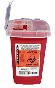 1. Sharps Containers Sharps containers are hard-walled containers that snap closed when full.