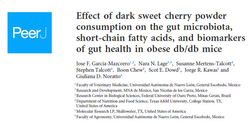 1. CHERRIES FOR INTESTINAL HEALTH Completed and published January 3 rd, 2018 Project funded by the