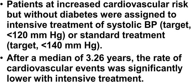 November 26, 2015 SPRINT TRIAL: Systolic Blood Pressure Trend SPRINT Trial: