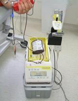Balance system to monitor volume of blood drawn. 4.