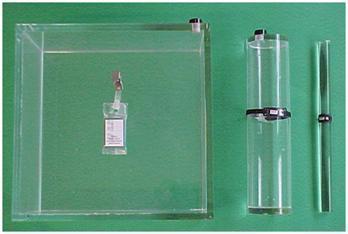CALIBRATION PHANTOMS A- 30x30x15 cm 3 slab phantom for chest (whole body dosimeters) B-