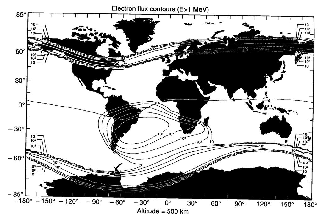 Electron Flux in Low Earth Orbit Ref: V. L. Pisacane and R. C.