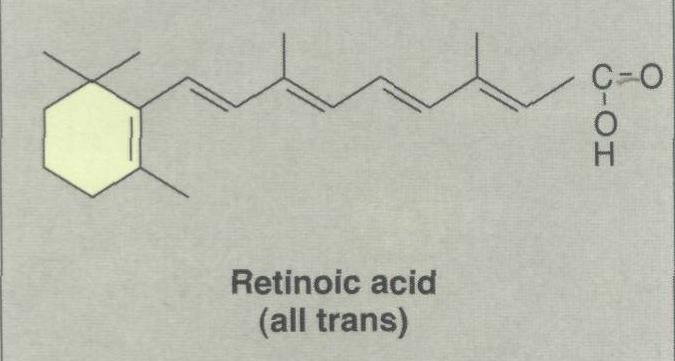 Retinoic acid cannot be reduced in the body, and, therefore, cannot give rise to either retinal or retinol (MCQ) Acidic group 4.
