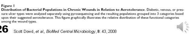 populations in chronic wounds 100% Aerobes Percentage of