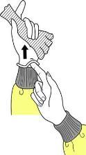 How to Remove Gloves Step 2 Slide ungloved finger under the