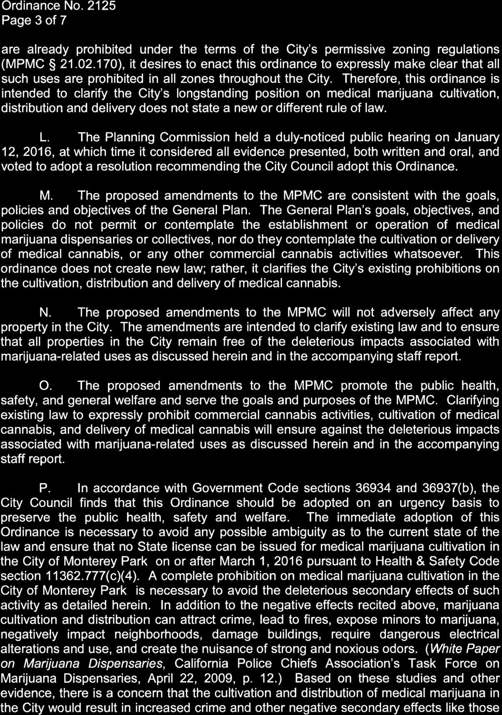 Page 3 of 7 are already prohibited under the terms of the City's permissive zoning regulations (MPMC S 21.02.