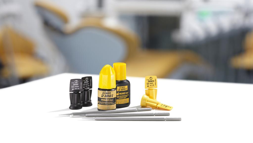 THE GOLD STANDARD MADE FUTURE PROOF It's now a two-step self-etch universal adhesive. NEW! With the new and stronger CLEARFIL SE BOND you can bond various core build-up and (in)direct restorations.