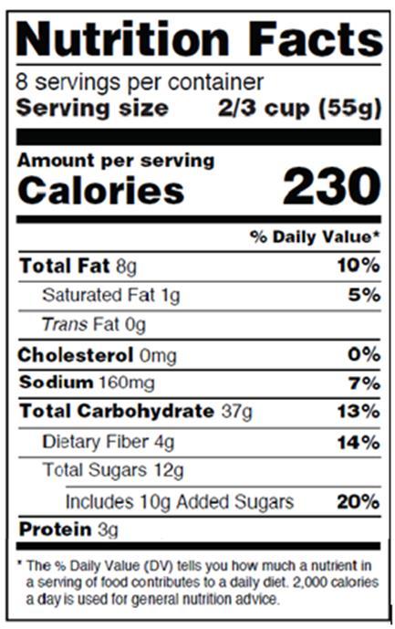 4.4.2 Information of energy quantity shall be expressed in kcal per 100 g or 100 ml or per pack, if the pack contains one quantity/ serving piece.