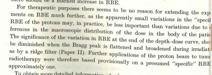 Protons: Constant RBE vs variable RBE (Larsson, 1962) Eivind