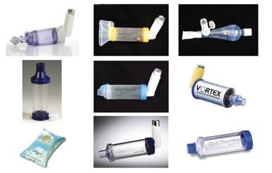 Figure 21. Examples of VHCs and spacers Spacers The use of a spacer with pmdis should produce at least an equivalent inhaled dose and clinical effect to that of a correctly used pmdi alone.