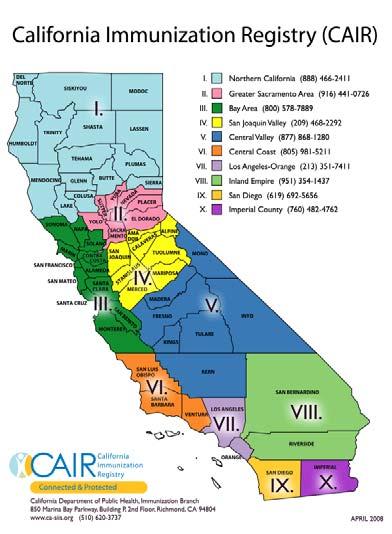 CA IIS Model Counties 1990s 10 Regions
