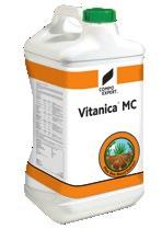 Vitanica product range Product Composition Characteristics Packaging Application rates* Vitanica MC 11 % N 1.5 % NO 3 -N 9.5 % NH 2 -N 3 % P 2 O 5 7 % K 2 O 0.050 % Cu* 0.100 % Fe* 0.