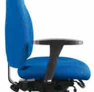 For tasks requiring upper body Arm slides away from seat (WA) Arm moves up and down mobility, the backrest