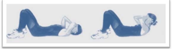 Tight & Toned Stomachs The Curl 1. Lie on your back on the floor. 2. Knees bent, feet flat on the floor about 30 cms apart. 3. Place your hands at the sides of your head. 4.
