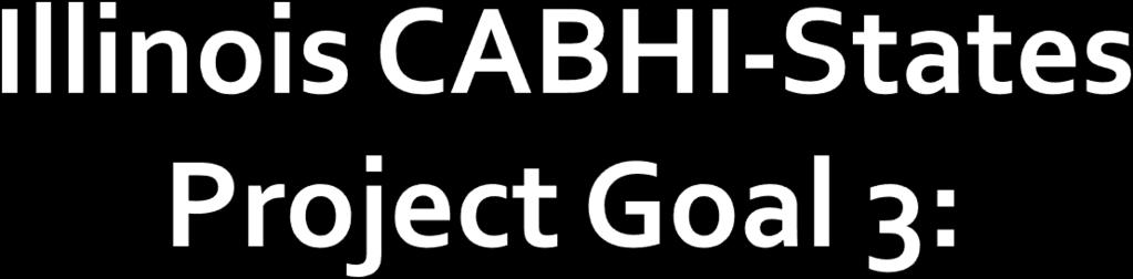 Document and assess CABHI- States Infrastructure development activities, and the