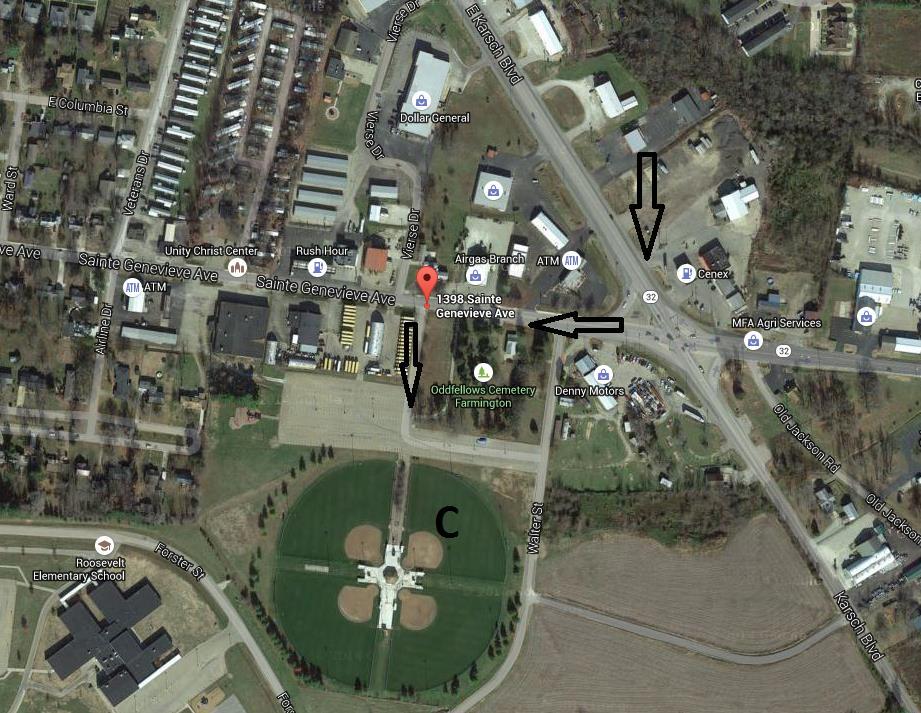 Venue Directions with Maps For Mineral Area College Facilities, the following directions will be used when activating EMS. Take the Park Hills/Leadington exit for hwy 32.