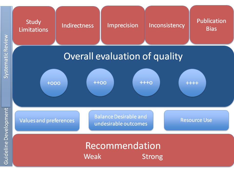 INTRODUCTION The Grading of Recommendations Assessment, Development and Evaluation (GRADE) project was initiated to standardise the grading of guideline recommendations (1).