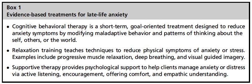 Treatment of anxiety: what works