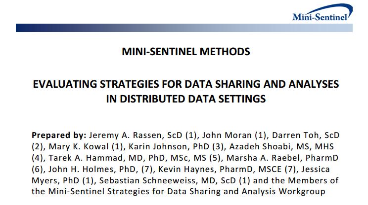 An Analysis of Approaches to Privacy Protecting Data Sharing www.mini-sentinel.