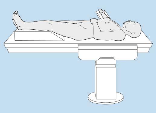 Position patient Position the patient supine on a radiolucent operating table. Visualization of the distal tibia under fluoroscopy in both the lateral and AP views is recommended.