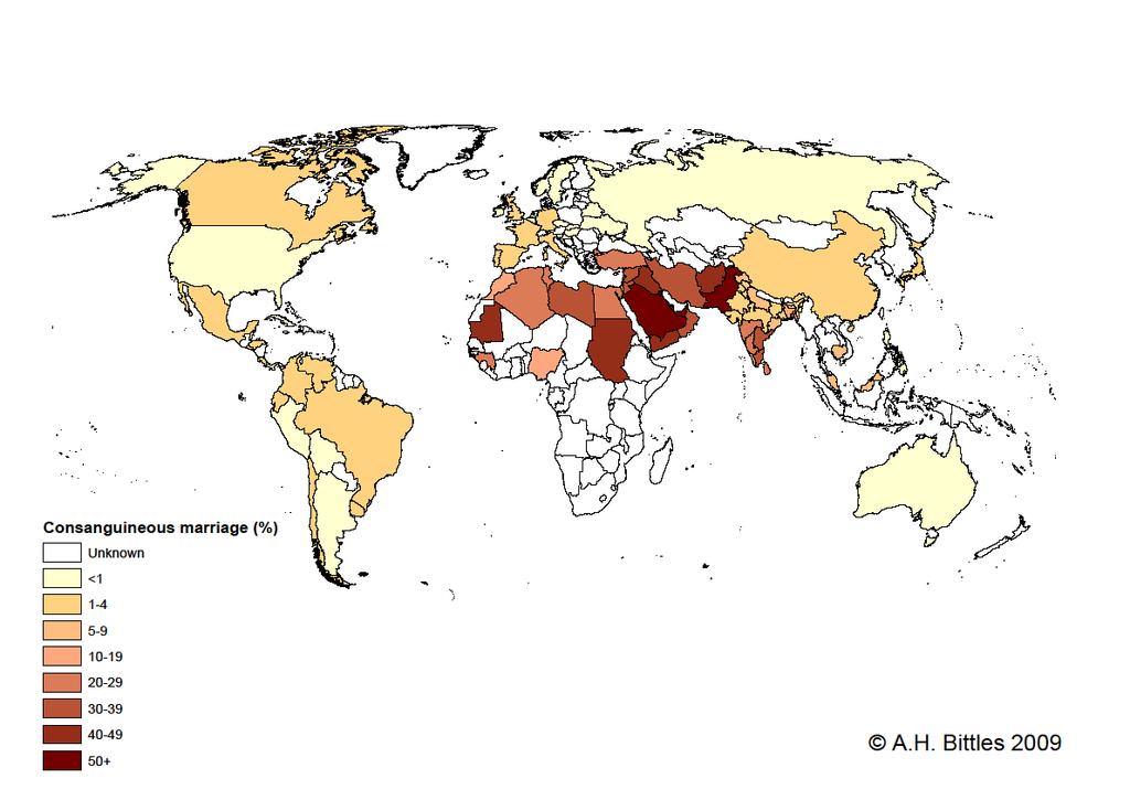 Global prevalence of Consanguinity