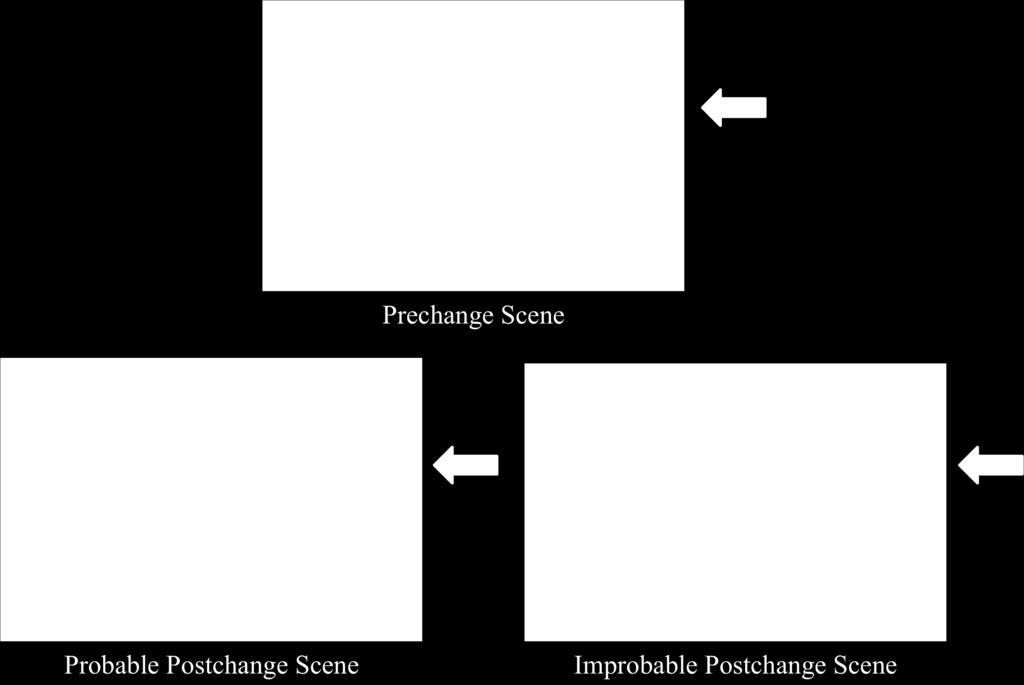The image set used in the study depicted a living room where both the probable and improbable changes occur to a door located in the right side of the image.