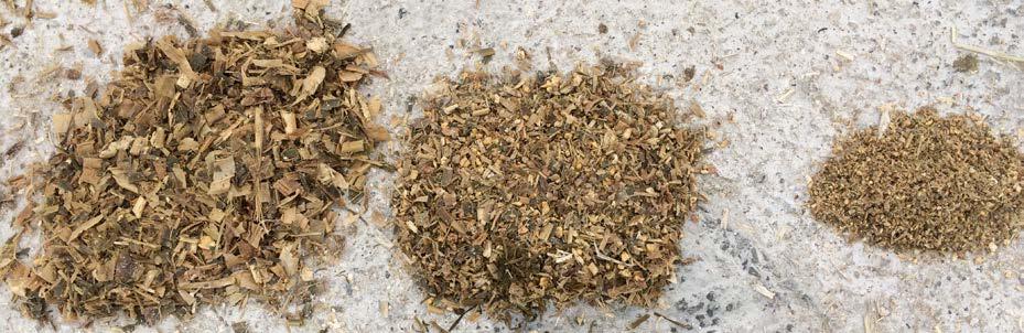 Forage Particle Size The particle size distribution results (using a 3 tray Penn State shaker box) for the ensiled corn silage, haylage and snaplage bunks are