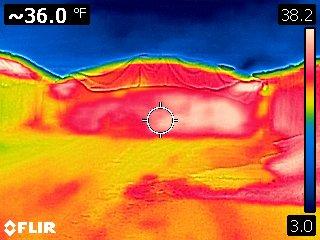 Picture 6: Corn silage bunk infrared picture. Picture 7: Snaplage bunk infrared picture.