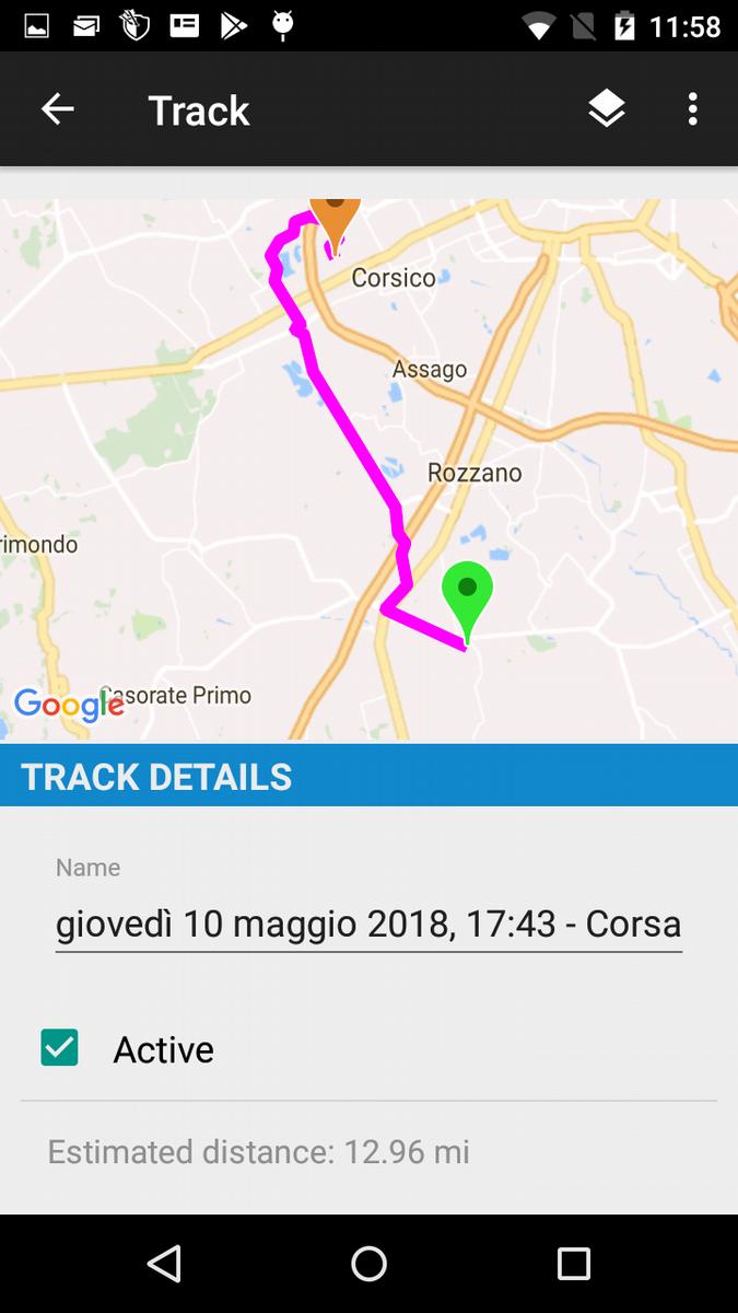 The tracks can be added by uploading a gpx file (previously downloaded from specific websites outside the application), or taking it from a previously performed activity (go to the diary, choose a
